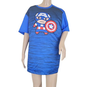Marvel Captain America Kawaii Men's Short Sleeve T-Shirt Graphic Tee